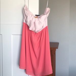 Express strapless pink dress